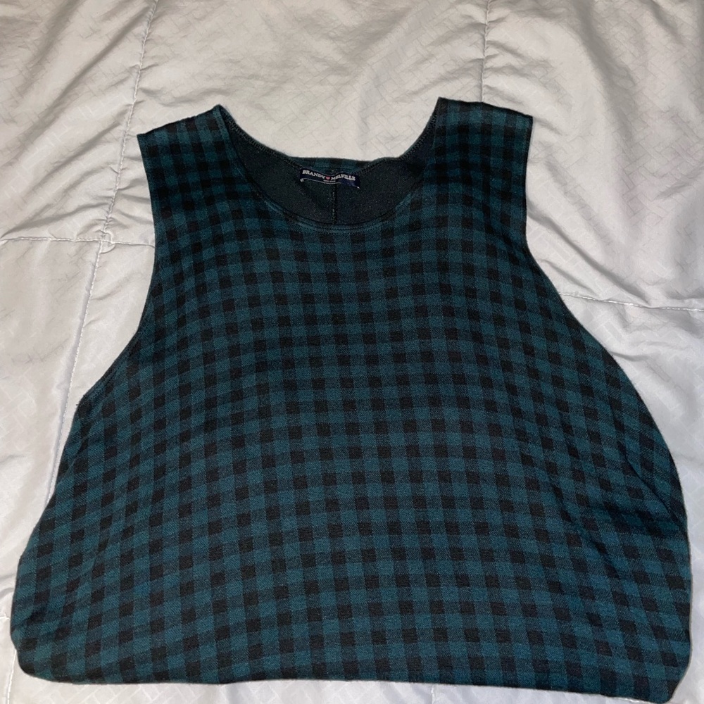 Rare Brandy Melville Green Gingham Dress